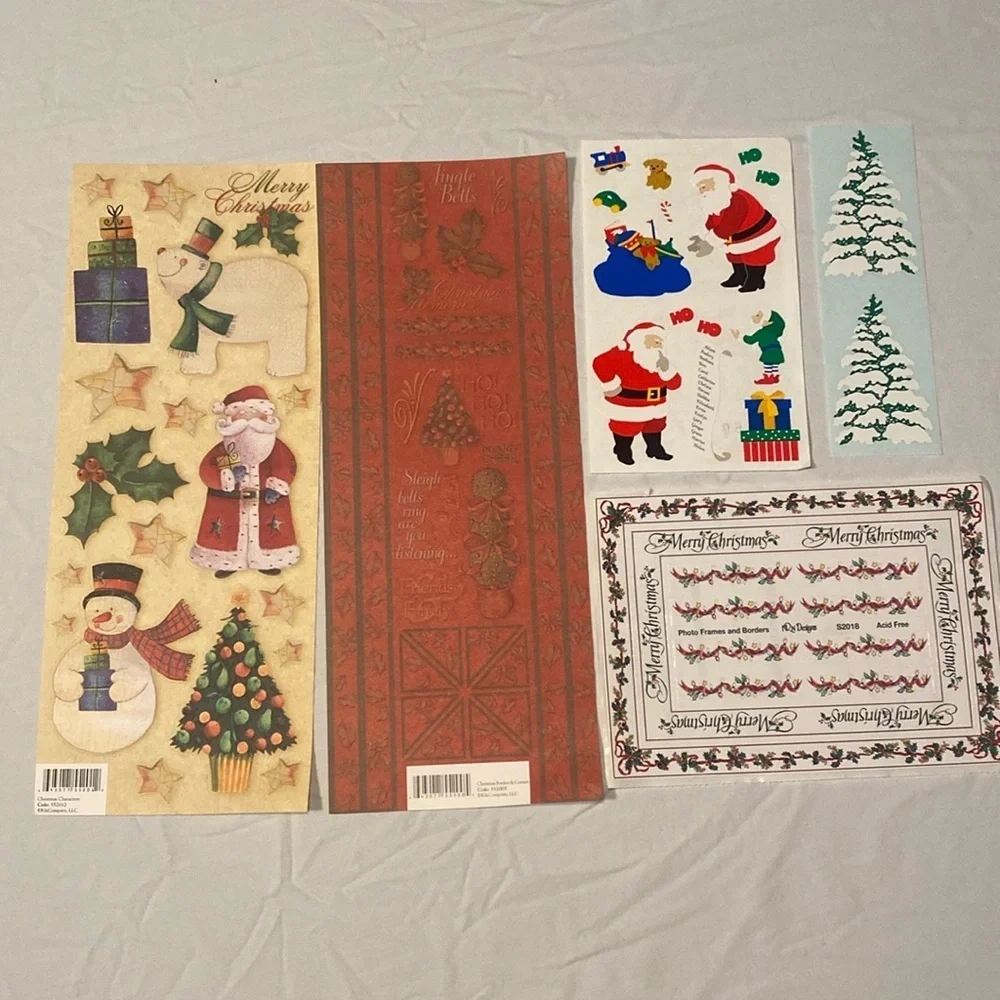 K&Company Assorted Christmas Scrapbooking Stickers Set of 5 Sheets NWOT